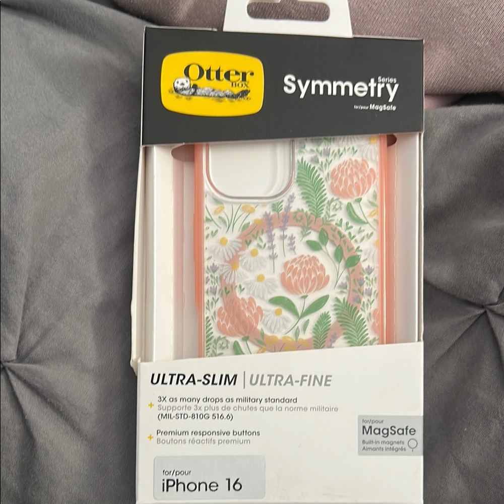 OtterBox Symmetry Series Case for iPhone 16 - Floral Design